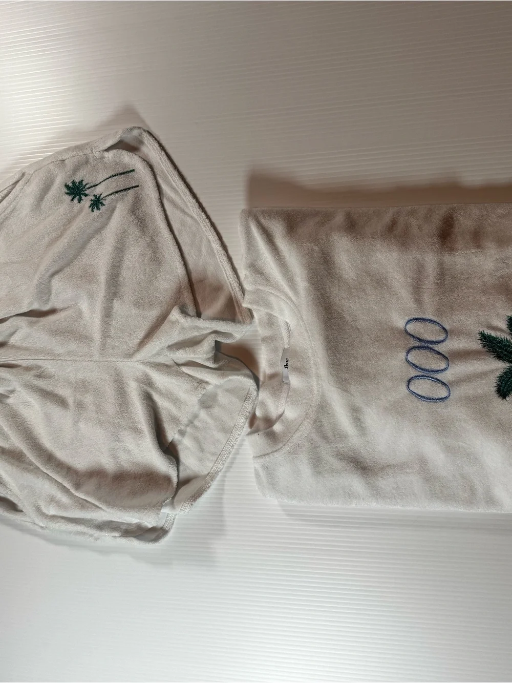 YLLW THE LABEL: 000 Palm Embroidered White Matching Set